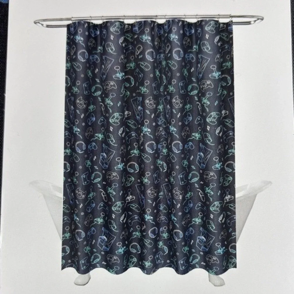 The Big One Kids Gaming Gamer Shower Curtain Fabric 70